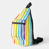 Personalisierte Rainbow-Monogramm-Streifen Crossbody Bag (Rechte Ecke)