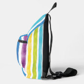 Personalisierte Rainbow-Monogramm-Streifen Crossbody Bag (Rechts)