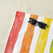 Personalisierte Rainbow-Monogramm-Streifen Strandtuch (Beispiel)