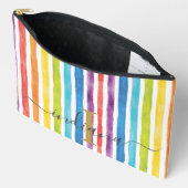 Personalisierte Rainbow-Monogramm-Streifen Zubehörtasche (Offen)