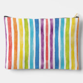 Personalisierte Rainbow-Monogramm-Streifen Zubehörtasche (Rückseite)