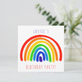 Personalisierte Rainbow-Party Einladung (Stehend Vorderseite)