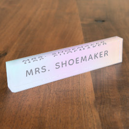 Personalisierte Rainbow Pastel Holografie Namensplakette