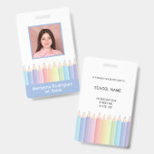 Personalisierte Rainbow Pencies Lehrer-ID-Abzeiche Ausweis (Front & Back)