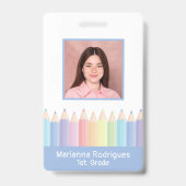Personalisierte Rainbow Pencies Lehrer-ID-Abzeiche Ausweis (Front)