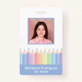 Personalisierte Rainbow Pencies Lehrer-ID-Abzeiche Ausweis (Vorderseite)