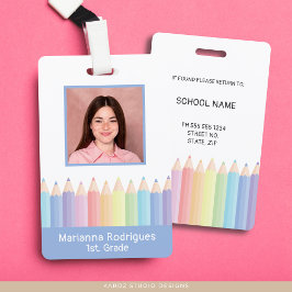 Personalisierte Rainbow Pencies Lehrer-ID-Abzeiche Ausweis