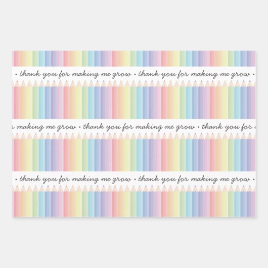 Personalisierte Rainbow Pencils Lehrergeschenk Geschenkpapier Set (Vorderseite 2)