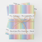 Personalisierte Rainbow Pencils Lehrergeschenk Geschenkpapier Set (Beispiel)