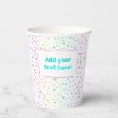Personalisierte Rainbow Polka Dots Paper Cups Pappbecher (Vorderseite)