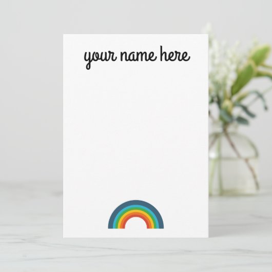 Personalisierte Rainbow Stationery Notecards Dankeskarte (Stehend Vorderseite)