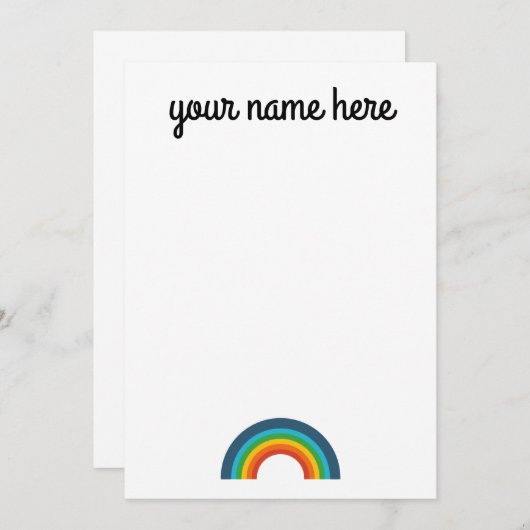 Personalisierte Rainbow Stationery Notecards Dankeskarte (Vorne/Hinten)