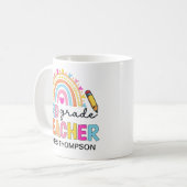 Personalisierte Rainbow-Teacher Coffee Tasse (Vorderseite Links)