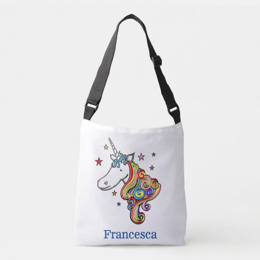 Personalisierte Rainbow Unicorn Herztote Tasche (Vorderseite)