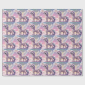 Personalisierte Rainbow Unicorn Katze Geschenkpapier (Flach)