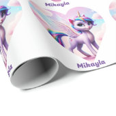 Personalisierte Rainbow Unicorn Katze Geschenkpapier (Rolleneckpunkt)