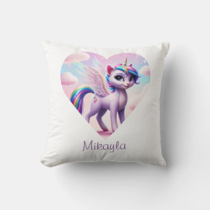 Personalisierte Rainbow Unicorn Katze Kissen