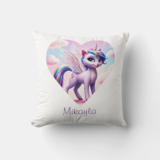 Personalisierte Rainbow Unicorn Katze Kissen (Vorderseite)