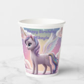 Personalisierte Rainbow Unicorn Katze Pappbecher (Vorderseite)