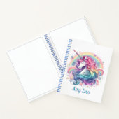 Personalisierte Rainbow Unicorn Sketch Notizblock (Innenseite)