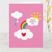 Personalisierte Rainbow-Wetterkarte der Mutter Karte (Gelbe Blume)