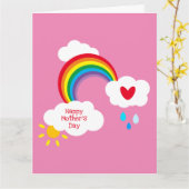 Personalisierte Rainbow-Wetterkarte der Mutter Karte (Gelbe Blume)