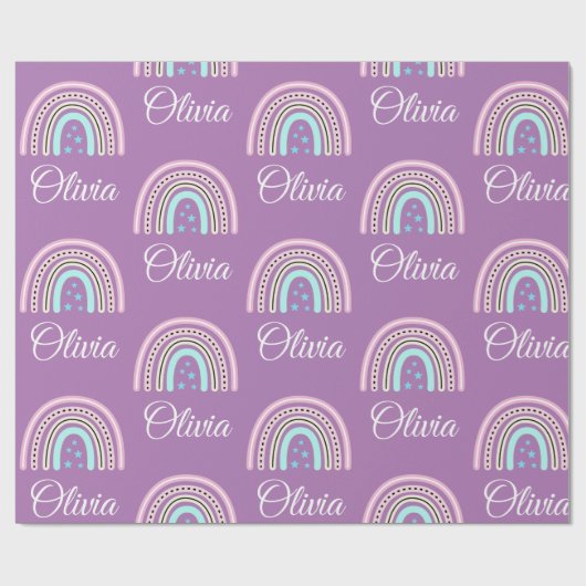 Personalisierte Rainbow Wrapping Paper Sheets Geschenkpapier (Flach)