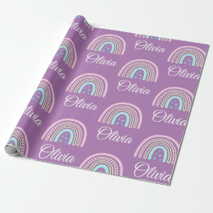 Personalisierte Rainbow Wrapping Paper Sheets Geschenkpapier