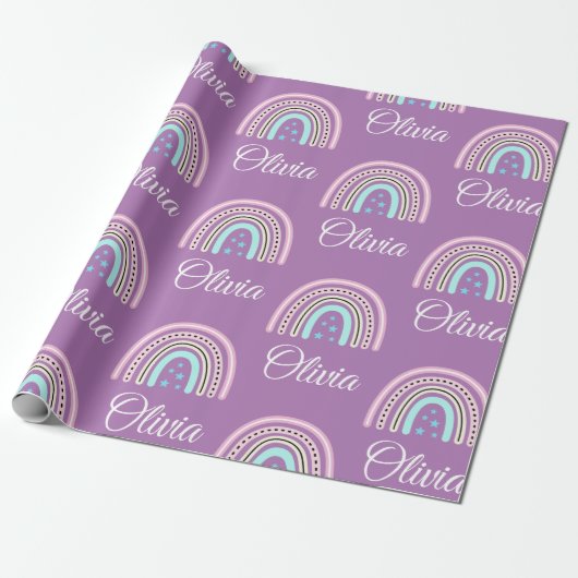 Personalisierte Rainbow Wrapping Paper Sheets Geschenkpapier (Ungerollt)