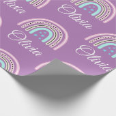 Personalisierte Rainbow Wrapping Paper Sheets Geschenkpapier (Ecke)