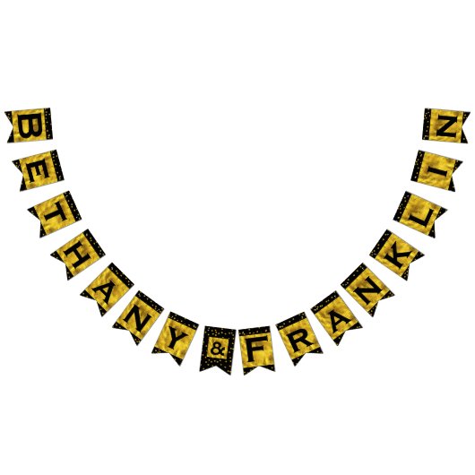 Personalisierte Random Gold Dot Patten Hochzeit Wimpelkette (Alle)