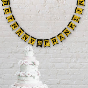 Personalisierte Random Gold Dot Patten Hochzeit Wimpelkette