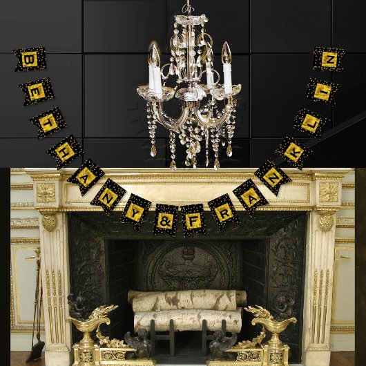 Personalisierte Random Gold Dot Patten Hochzeit Wimpelkette