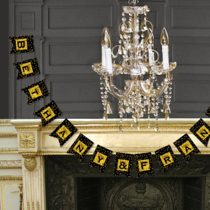 Personalisierte Random Gold Dot Patten Hochzeit Wimpelkette