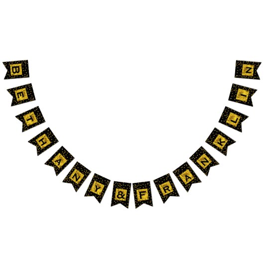 Personalisierte Random Gold Dot Patten Hochzeit Wimpelkette (Alle)