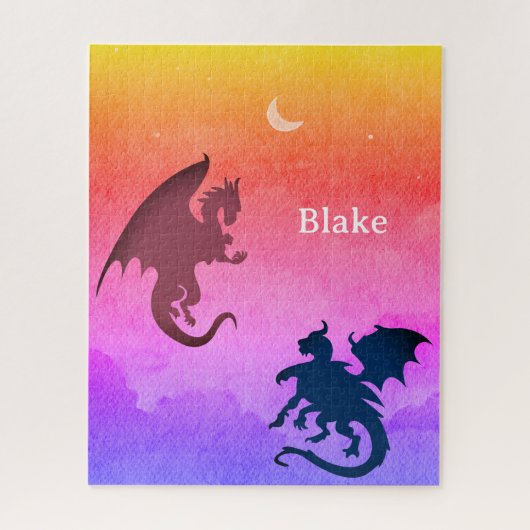 Personalisierte rätselrote Drachen fliegen Puzzle (Vertikal)