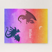Personalisierte rätselrote Drachen fliegen Puzzle (Horizontal)