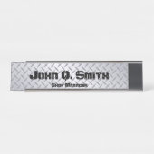 Personalisierte, raue Diamondplatte Schreibtischnamensplakette (Vorderseite )