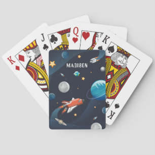 Personalisierte Raumfähre Shuttle Moon Stars Spielkarten