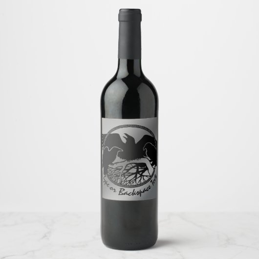 Personalisierte Raven Bottle Labels Bird Art Label Weinetikett (Vorderseite)