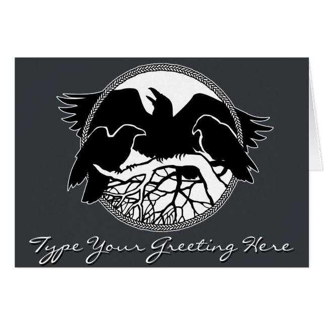 Personalisierte Raven Cards Cool Crow Art Cards (Vorderseite (Horizontal))