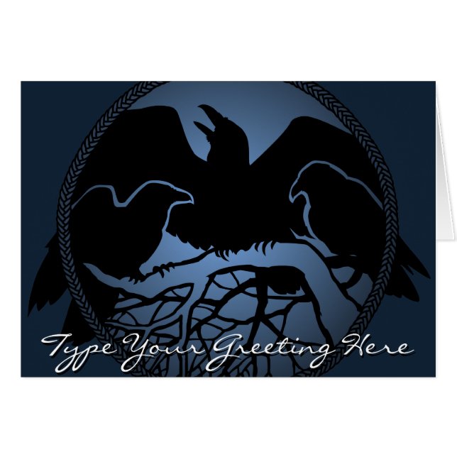 Personalisierte Raven Cards Cool Crow Art Cards (Vorderseite (Horizontal))