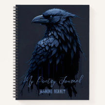 Personalisierte Raven Poetry Journal Spiral Notebo