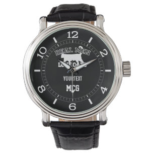 Personalisierte Real Men Liebe Katzen Weiße Silhou Armbanduhr