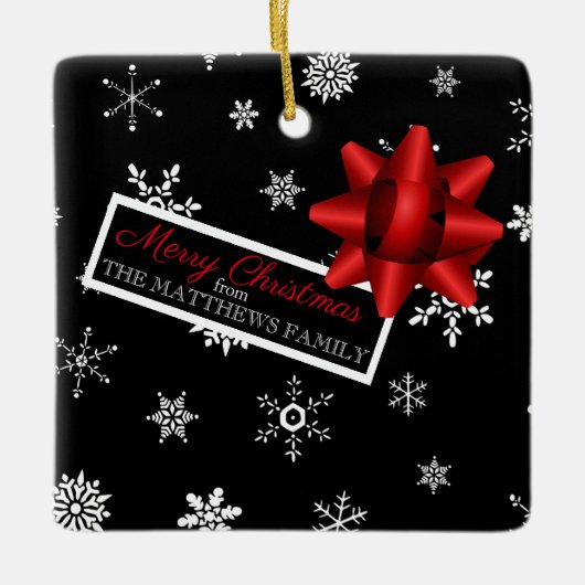 Personalisierte realistische simulierte Weihnachts Keramikornament (Vorderseite)