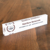 Personalisierte Rechtsanwalt-Geschenke Namensplakette (Seite)