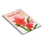 Personalisierte Red Amaryllis Blume Notizblock (Rechte Seite)
