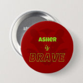 Personalisierte Red Bravery Honey Badger Affirmati Button (Vorne & Hinten)