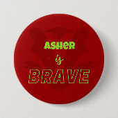 Personalisierte Red Bravery Honey Badger Affirmati Button (Vorderseite)