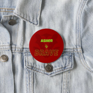Personalisierte Red Bravery Honey Badger Affirmati Button